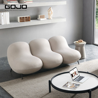 Ensemble de canapé de bureau moderne convertible à cadre en métal avec fauteuil inclinable et design teddy pour hôtel et maison