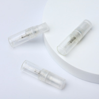 SUMEEAR Flacon de parfum en verre transparent de 2ml Portable Mini Flat Rechargeable Spray Sample Tester avec pompe atomiseur