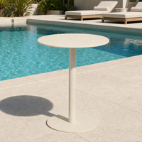 Table de bistrot ronde moderne en fer pour l'extérieur, table d'appoint en métal antirouille pour jardin, hôtel, balcon, restaurant