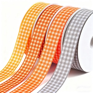 Cổ điển rô đầy màu sắc Composite Nhà cung cấp Quà Tặng <span class=keywords><strong>ribbon</strong></span> in màu hồng đôi hai mặt kẻ sọc <span class=keywords><strong>Ribbon</strong></span> cho Giáng sinh - Product Image 4