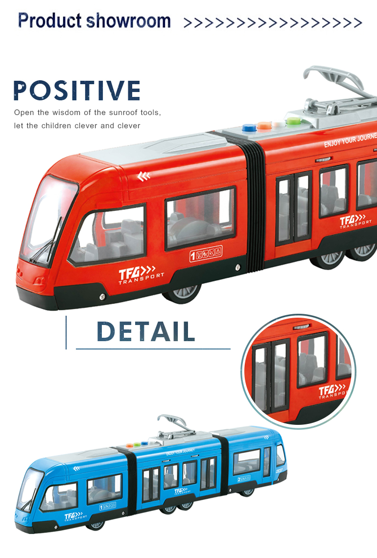 High Quality Kids Plastic 1:16 Friction Toy Subway, Toy Friction Vehicle With Light And Music