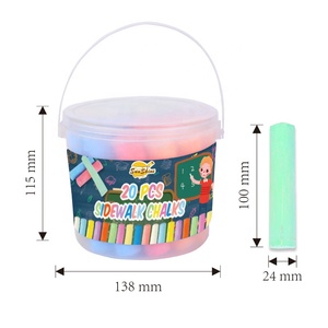 Craies lavables non toxiques personnalisées pour l'extérieur, 20 couleurs, craies lavables pour tableau noir scolaire, grand dessin, <span class=keywords><strong>craie</strong></span> pour <span class=keywords><strong>trottoir</strong></span> avec 4 pochoirs - Product Image 2