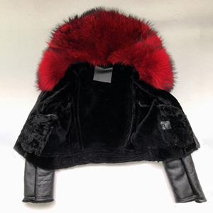 Janefur fábrica invierno nuevo gran mullido Real mapache Cuello de piel chaqueta de piel de oveja <span class=keywords><strong>abrigo</strong></span> de mujer chaqueta de cuero de oveja genuina - Product Image 6
