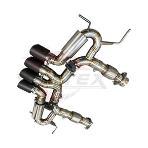 Escape de acero inoxidable Vortex para Chevrolet Corvette C8 Z06, compatible con válvula OEM, tubo doble en X central y puntas cuádruples de carbono - Product Image 6