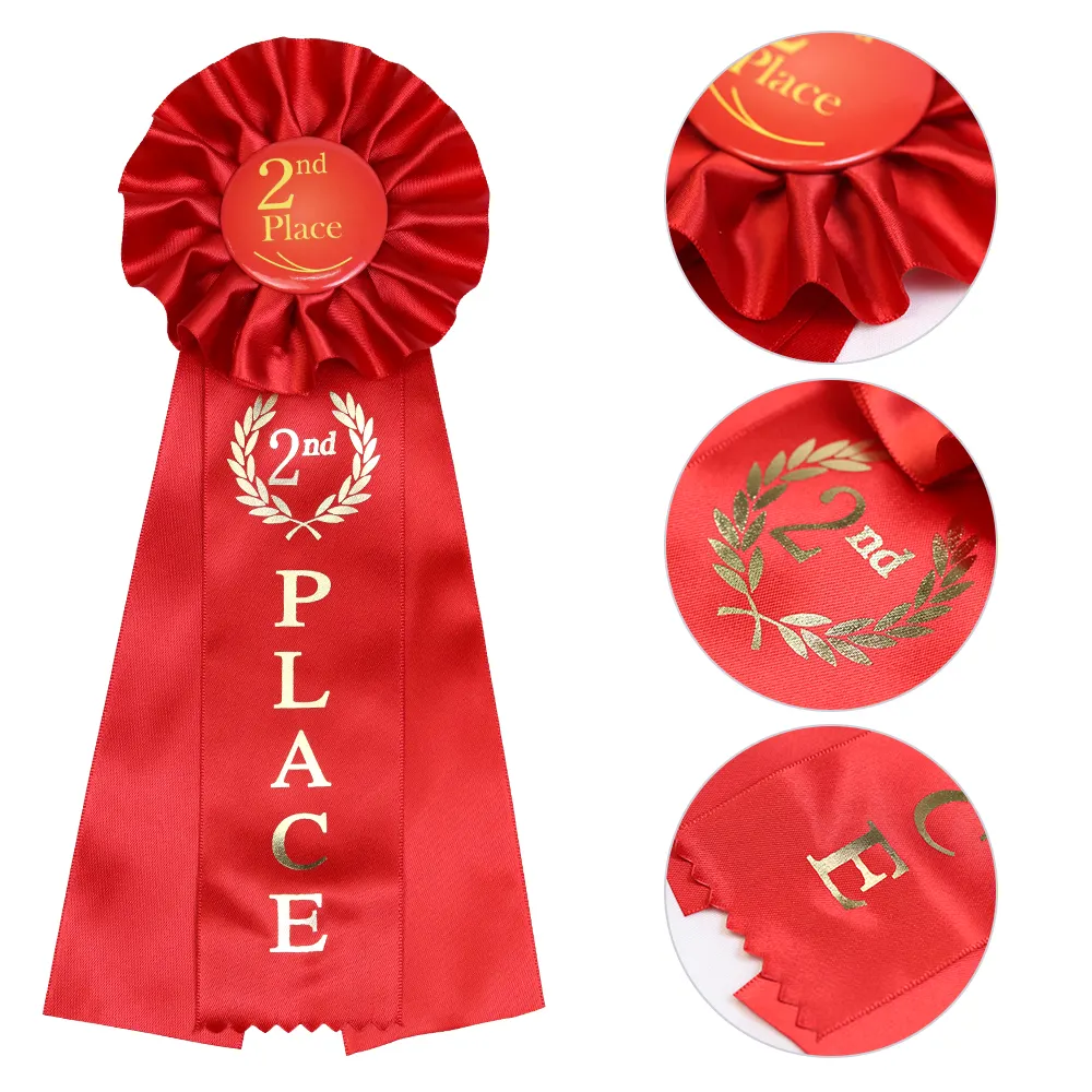 Награда с логотипом на заказ, награда с наградой, атласная Розетка, лента с жестяными кнопками