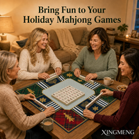 Tapis de Mahjong Antidérapant à Motif Étoile Festif, Vente Directe Usine, Tapis de Jeu Personnalisé pour Chrismukkah, Noël, Hanouka et Jeux de Cartes