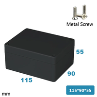 Boîtier électrique étanche pour extérieur 115*90*55mm, boîtier d'instrument, boîtier de projet en plastique noir, boîte de jonction de connexion