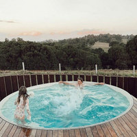 Maßgefertigte Hotel-Oase Überwasser-Villa Heißer Tag Rundum-Tauchbecken Kleiner Luxus-Fiberglas-Aufstellpool