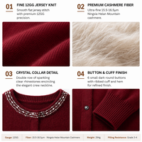 Damen Winter Klassischer Rundhals-Strickcardigan mit Knöpfen 2026 Trend Helan Mountain Ningxia Stoll Geringe Mindestbestellmenge