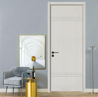 Porte intérieure en bois moderne, porte à panneau plat en PVC, porte de chambre en MDF personnalisable pour usage domestique ou hôtelier