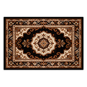 Tapis rectangulaire en cachemire fin à motif médaillon, en fibre de polyester, pour salon et chambre, grande taille, lavable, nettoyage localisé - Product Image 3