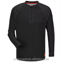 2024 NFPA2112/CAT2 100% coton à manches longues t-shirts résistant aux flammes soudage Henley chemises