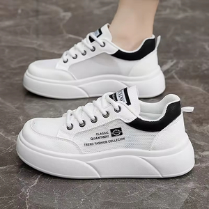 Zapatos Deportivos de Mujer con Cordones, Transpirables, de Malla, Blancos, con Suela Gruesa, Hechos en China, Tendencia de Moda - Product Image 5