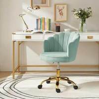 Chaise de bureau pivotante moderne avec réglage en hauteur, pieds en chrome doré, chaise élévatrice en forme de fleur - Prix d'usine, chaise de travail de loisirs