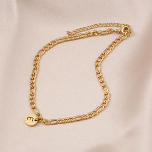 <span class=keywords><strong>Tobillera</strong></span> de acero inoxidable para el <span class=keywords><strong>pie</strong></span>, joyería para el <span class=keywords><strong>pie</strong></span>, cadena de oro de 18K, letras de A-Z personalizadas, tobilleras iniciales - Product Image 3