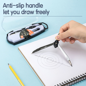 Deli EG20502 <span class=keywords><strong>Boussole</strong></span> avec ensemble de <span class=keywords><strong>dessin</strong></span> de mine de crayon Boîte PS de haute précision à glissière lisse pour un rangement <span class=keywords><strong>facile</strong></span> - Product Image 3