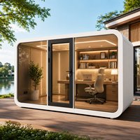 Cabine de bureau de jardin en forme de pomme, préfabriquée, insonorisée, autoportante, en verre, pour cour et espace de travail à domicile