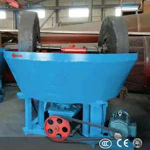 Low price gold mine milling machine China wet pan mill 2tph high quality double wheel mill for gold round mill