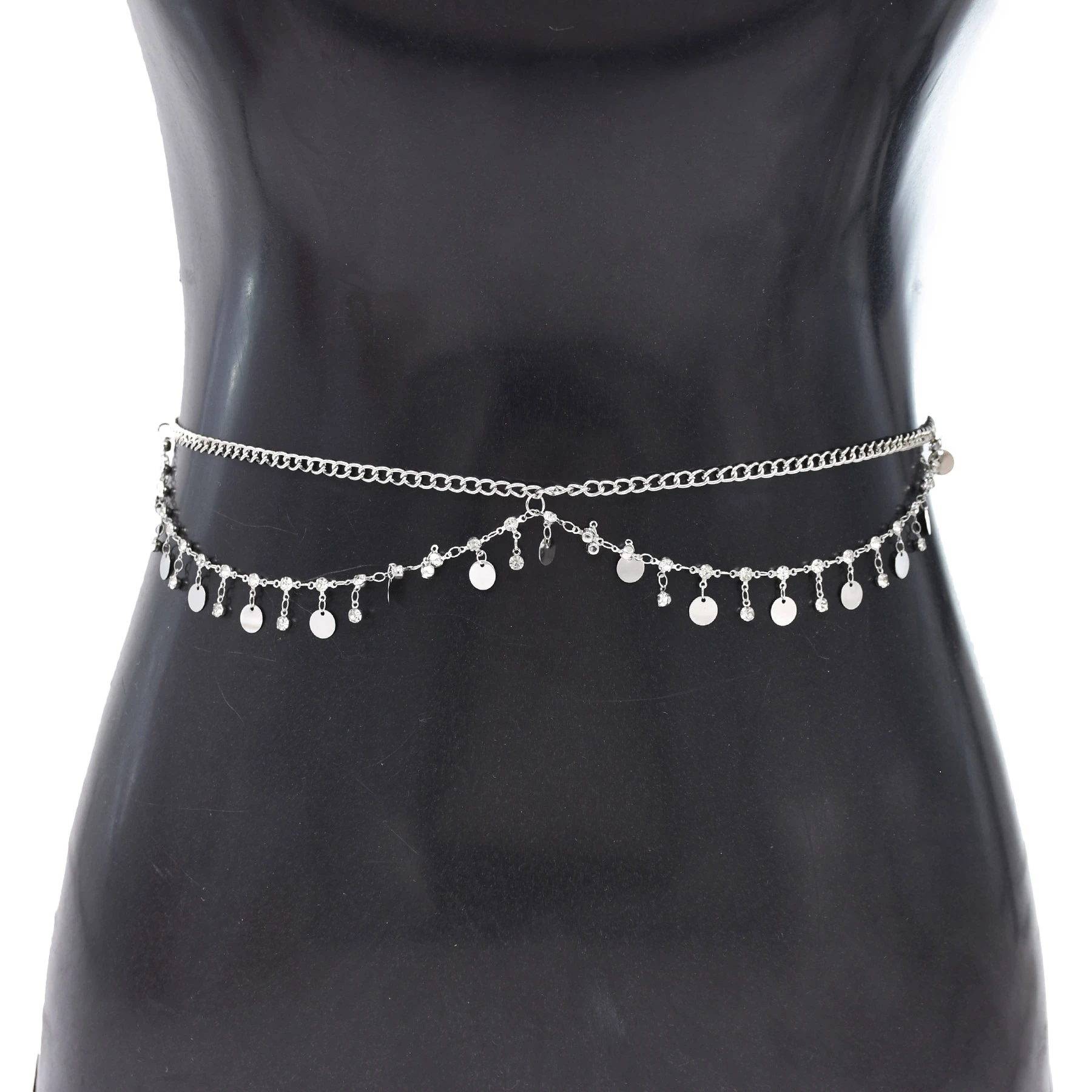 Summer Rhinestone Pendant Waist Chain Belt for Ladies
