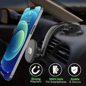 2021 support de téléphone magnétique pour voiture avec ventouse forte tableau de bord support de pare-brise pour IPhone 12