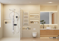 Nouvelle Version 2026 – Panneau de Douche Mural Intelligent en Laiton avec Affichage Numérique, Jets Pluie et Hydromassants pour Salle de Bain