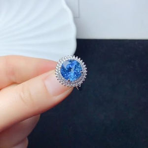 Joyería de Topacio Genuino, Plata de Ley 925, Collar, Anillo, Pendientes, Conjunto de Joyería <span class=keywords><strong>Boutique</strong></span> Versión Coreana S925 para Mujer - Product Image 4
