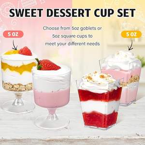 Cuatro Estilos de Vasos para Postre, Vasos Transparentes Personalizados para Parfait, Vasos de Plástico para <span class=keywords><strong>Mousse</strong></span>, Vasos de Vino de Plástico de Alta Calidad - Product Image 5