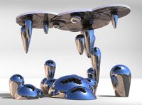 Grande sculpture de jardin de sphère de goutte d'eau en acier inoxydable moderne décorée urbaine extérieure