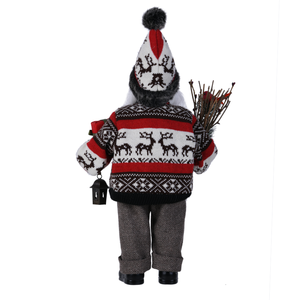 18 "Standard <span class=keywords><strong>Père</strong></span> <span class=keywords><strong>Noël</strong></span> Rouge Cadeau Chanson et Danse <span class=keywords><strong>Père</strong></span> <span class=keywords><strong>Noël</strong></span> Statue Festival Chandail Tricoté Décoration Ornement - Product Image 2