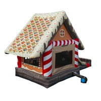 Château gonflable de Noël pour enfants, maison gonflable, toboggan gonflable en pain d'épice avec ventilateur pour événements de fête à louer