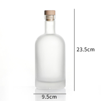 Bouteilles de Gros 250ml 375ml 500ml 750ml 1000ml pour Whisky, Vodka, Tequila – Bouteilles de Vin et Liqueur en Verre Rond Transparent