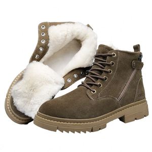 Botas de Invierno para Mujer, de Ante Sintético, Punta Redonda, Antideslizantes, con Suela de Goma Cálida, Entresuela de EVA, Forro de Felpa, Envío Directo - Product Image 5
