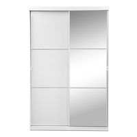 Armoire moderne économique avec portes coulissantes en MDF et miroir intégré pour chambre, appartement ou hôtel