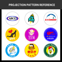 Conception et personnalisation de lentilles de projecteur durables avec 3 couleurs de motifs publicitaires et logo texte Gobo polychromatique