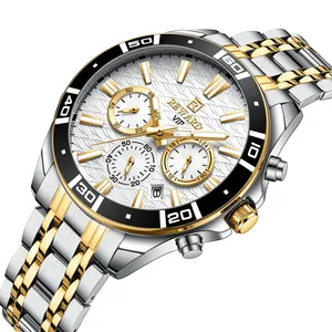 Tout nouveau Reloj Hombre personnalisé cadran vague d'eau montre lumineuse en acier inoxydable montre de mode pour homme