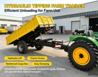 3 ton, 5 ton, 8 ton hydraulische kiepwagen, 2-assige trekker-aangedreven kiepwagen voor rijst, fruit en landbouwtransport, lage kosten, eenvoudige bediening