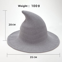 Sombrero de Bruja de Fieltro para Halloween, Plegable, Color Caramelo, de Algodón Tejido, para Decoración de Festivales, Fiestas, Cosplay, Sombrero de Mago