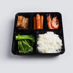 กล่องอาหารกลางวันพลาสติกแบบใช้แล้วทิ้ง,ภาชนะใส่อาหาร PP กันรั่วสำหรับร้านอาหารราคาถูก