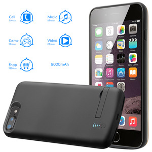 Công suất cao 8000mAh xách tay chống cháy sạc trường hợp đối với <span class=keywords><strong>iPhone</strong></span> 6/6S/7/<span class=keywords><strong>8</strong></span> cộng với phí nhanh chóng không dây đầu vào ngân hàng điện Bìa - Product Image 6