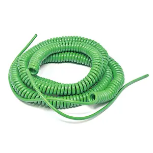 Cavo a spirale statico di alta qualità cavo a spirale per utensili elettrici isolato in PVC verde cavo a spirale