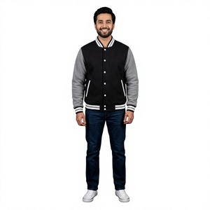 Blouson universitaire d'hiver pour homme FINER THREADS, 100 % coton, décontracté, respirant, col montant, fermeture à boutons recouverts, vêtement d'extérieur - Product Image 1