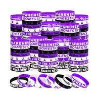 Lot de 144 bracelets de sensibilisation à la violence domestique Moon Boat, en silicone violet, fabrication chinoise - Décorations