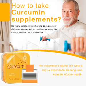 Bandes de dissolution orale de curcumine végétalienne de marque privée OEM Les compléments alimentaires stimulent l'énergie au curcuma saveur d'orange Film oral - Product Image 4
