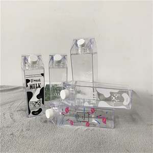 Tasse à lait carrée créative en plastique 500/1000ML, anti-fuite avec couvercle push-pull, idéale pour les célébrités d'Internet, pour les fêtes, compatible lave-vaisselle, transfrontalier - Product Image 4