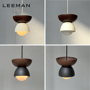 Lampada a Sospensione LED Moderna in Ceramica e Legno, Design Minimalista per Camera da Letto e Tavolo da Pranzo - Product Image 3