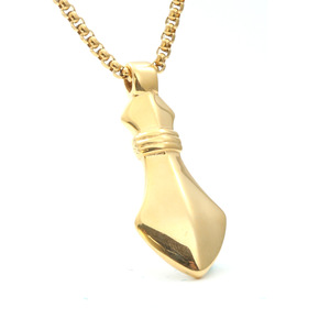 <b>Dart</b> Shaped Pendant Necklace Fashion Gold Stainless Steel Unisex Gift Jewelry - Product Image 1