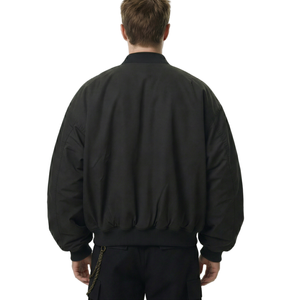 Chaqueta de Plumón Bomber Personalizable para Hombre, Cuello Alto, Abrigada para Invierno, Bordada, Cortavientos, con Cremallera, Color Sólido, para Trabajo y Uso Casual - Product Image 3