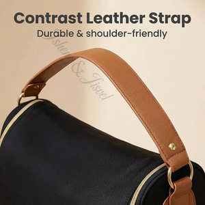 Sac à langer portable grande capacité à suspendre à la poussette avec matelas à langer |   Fermeture éclair en nylon imperméable pour les soins de bébé - Product Image 5