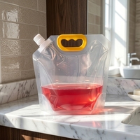Pochettes à eau transparentes personnalisées de 2L et 5L, anti-corrosion, étanches, portables, avec bec verseur et poignée