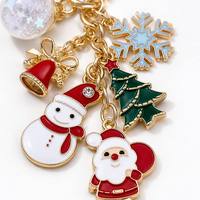 Porte-clés en alliage de zinc motif sapin de Noël, bonhomme de neige, flocon de neige, Père Noël, cloche, dessin animé mignon, cadeau pour femmes et hommes, fait main, vente en gros